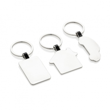Logo trade promotional item photo of: RCS recycled zinc alloy rectangle keyring