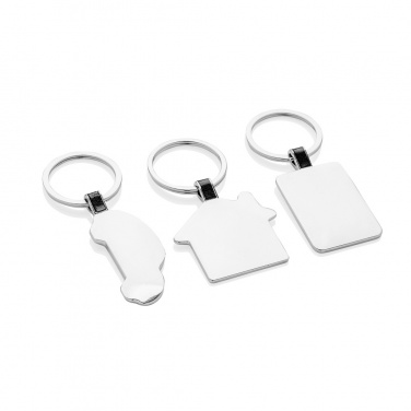 Logotrade promotional product image of: RCS recycled zinc alloy rectangle keyring
