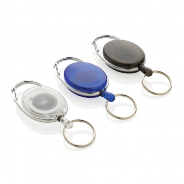 Logo trade promotional merchandise photo of: RCS recycled ABS roller clip keychain