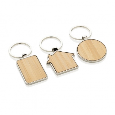 Logotrade advertising product image of: RCS recycled zinc alloy house keychain with bamboo