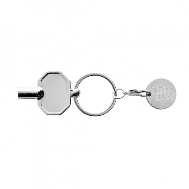 Logo trade corporate gifts picture of: RCS recycled zinc alloy radiator key keychain with coin
