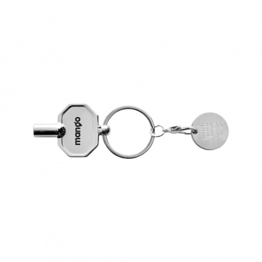 Logo trade business gifts image of: RCS recycled zinc alloy radiator key keychain with coin