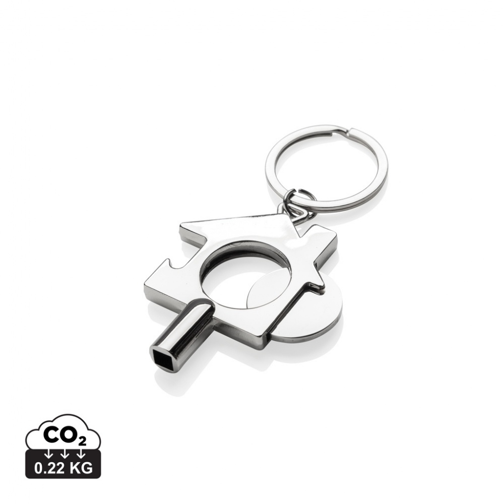 Logotrade promotional product image of: RCS recycled zinc alloy 3 in 1 keychain