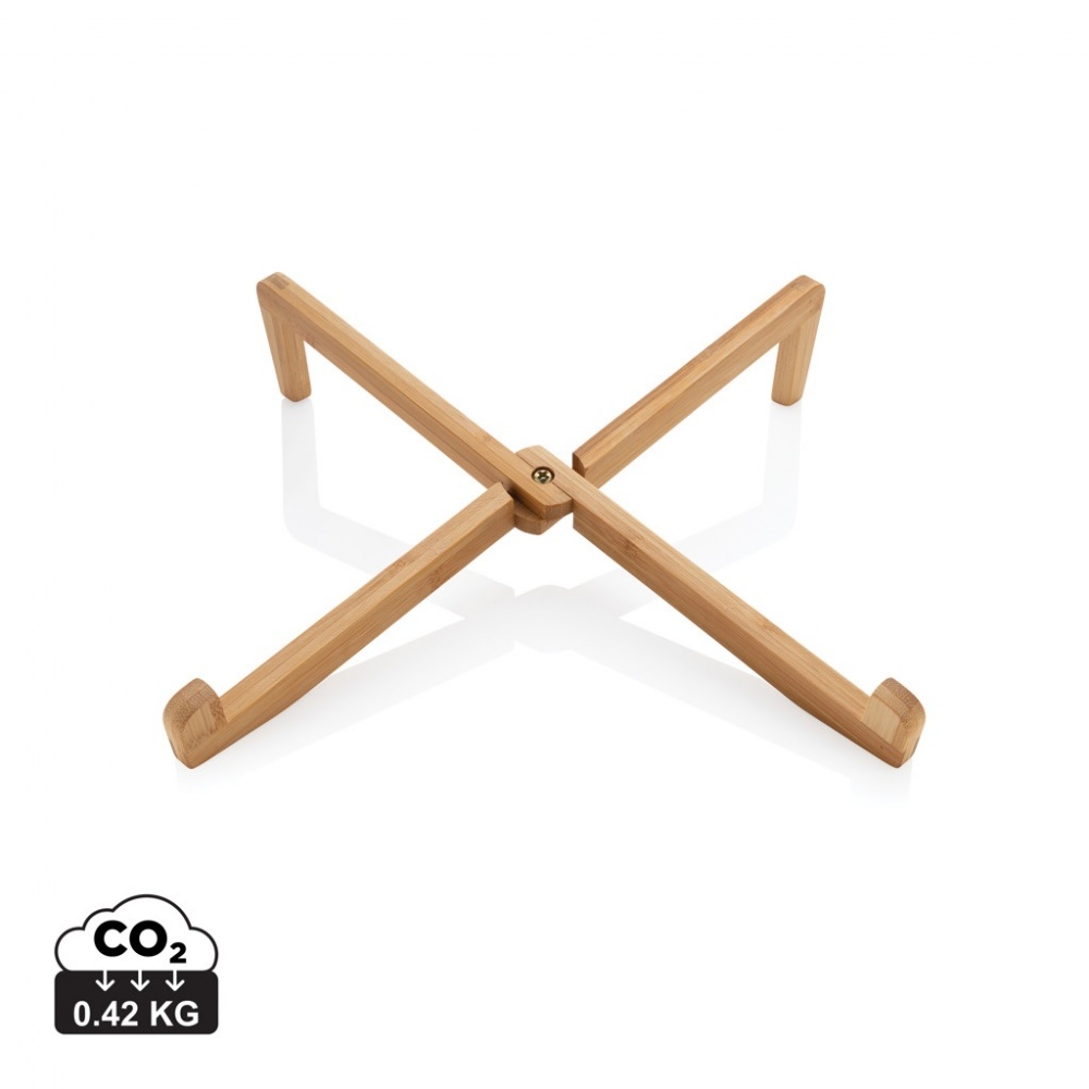Logo trade corporate gift photo of: Bamboo portable laptop stand