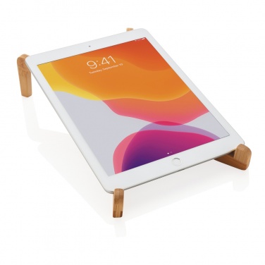 Logo trade promotional merchandise picture of: Bamboo portable laptop stand