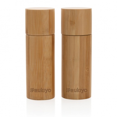 Logo trade business gift photo of: Ukiyo bamboo salt and pepper mill set