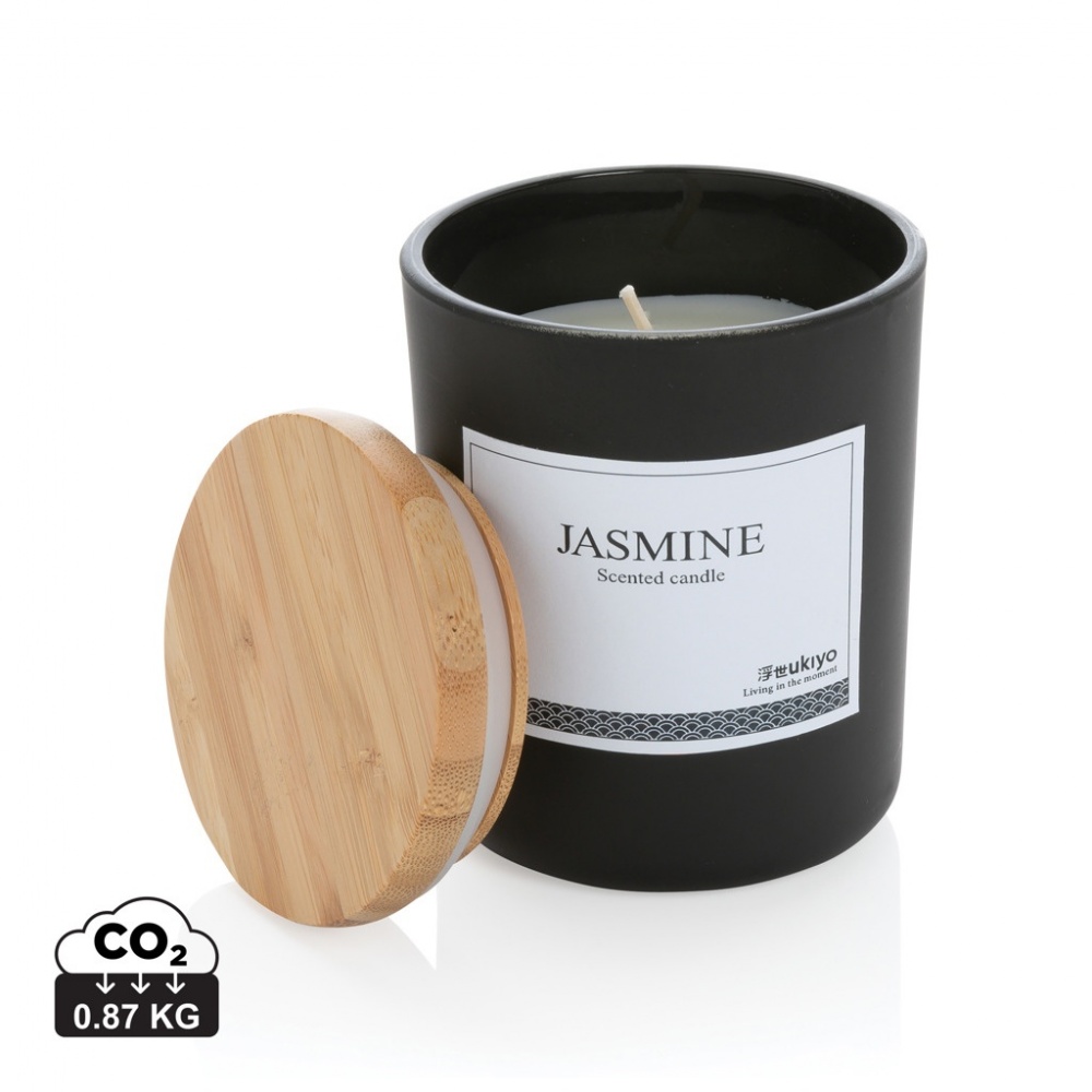Logotrade promotional gift picture of: Ukiyo deluxe scented candle with bamboo lid