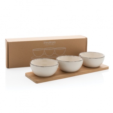 Logotrade promotional products photo of: Ukiyo 3pc serving bowl set with bamboo tray