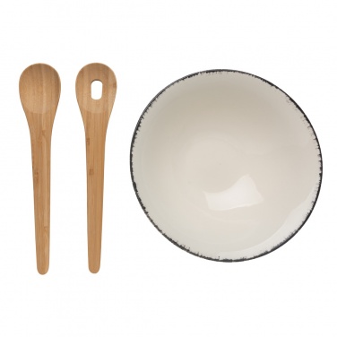 Logo trade advertising products image of: Ukiyo salad bowl with bamboo salad server