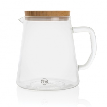 Logo trade promotional giveaways image of: Ukiyo borosilicate glass carafe with bamboo lid 1.2L