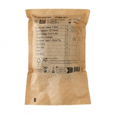 Logo trade corporate gifts image of: RCS recycled nubuck PU pouch first aid set mailable