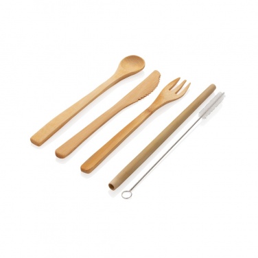 Logotrade promotional item image of: Reusable bamboo travel cutlery set