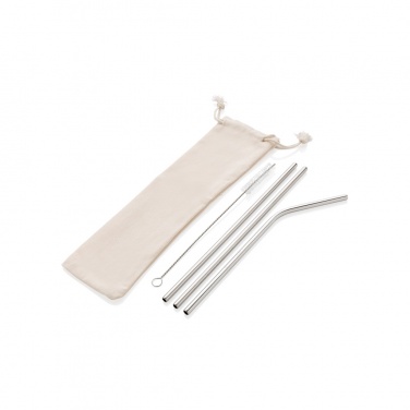 Logotrade promotional item picture of: Reusable stainless steel 3 pcs straw set