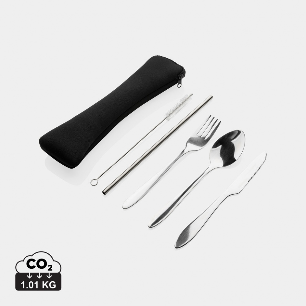 Logotrade advertising products photo of: 4 PCS stainless steel re-usable cutlery set