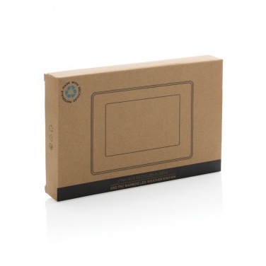 Logo trade corporate gifts image of: Utah RCS recycled plastic and bamboo LED clock