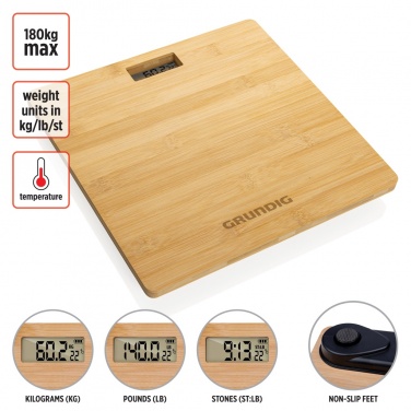 Logo trade promotional giveaway photo of: Grundig Bamboo Digital Body Scale