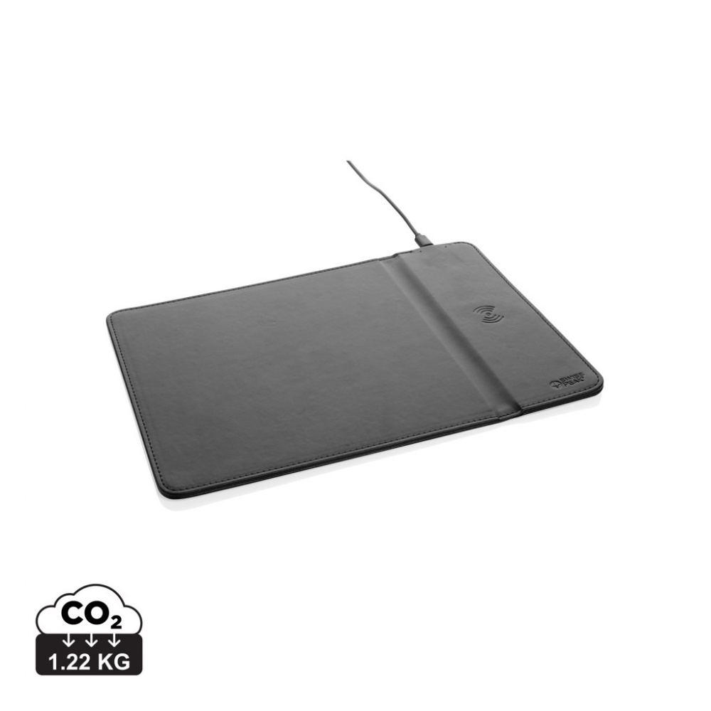 Logotrade advertising product picture of: Swiss Peak RCS recycled PU 10W wireless charging mousepad