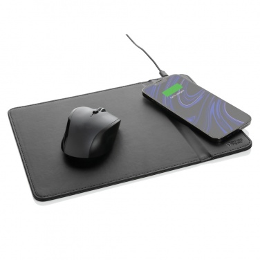 Logotrade advertising products photo of: Swiss Peak RCS recycled PU 10W wireless charging mousepad