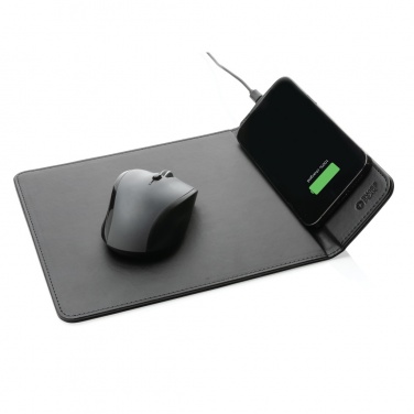 Logo trade advertising products picture of: Swiss Peak RCS recycled PU 10W wireless charging mousepad