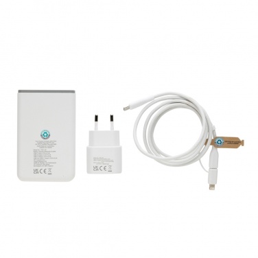 Logo trade promotional giveaway photo of: Surge RCS recyled PET 20W type C 3 pcs charging set