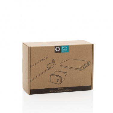 Logotrade advertising product image of: Surge RCS recyled PET 20W type C 3 pcs charging set