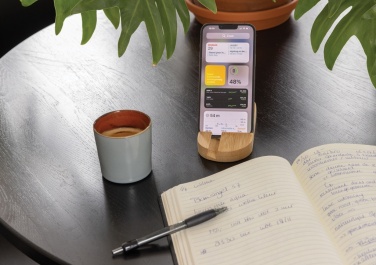 Logo trade advertising products image of: Bamboo tablet and phone holder