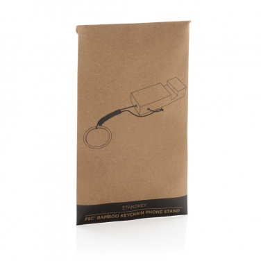 Logotrade corporate gift picture of: Standkey bamboo keychain phone stand