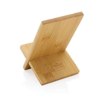 Logo trade promotional merchandise image of: Bamboo phone stand in kraft box