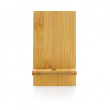Logo trade promotional merchandise picture of: Bamboo phone stand in kraft box