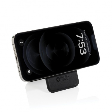 Logo trade promotional gifts picture of: Magstand RCS recycled PU magnetic phone wallet with stand