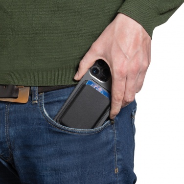 Logo trade promotional merchandise image of: Magstand RCS recycled PU magnetic phone wallet with stand