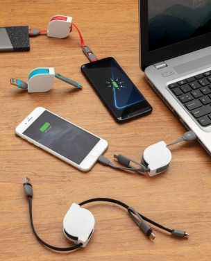 Logotrade promotional item picture of: 3-in-1 retractable cable