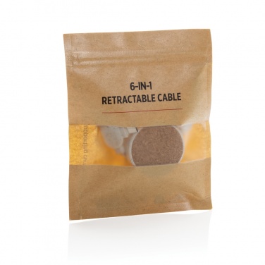 Logo trade promotional items picture of: Cork and Wheat 6-in-1 retractable cable
