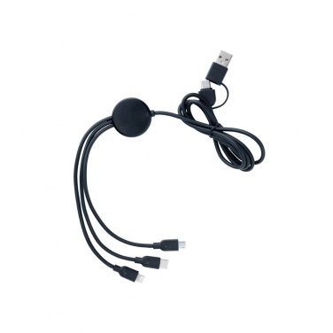 Logo trade promotional gifts image of: RCS recycled TPE and recycled plastic 6-in-1 cable