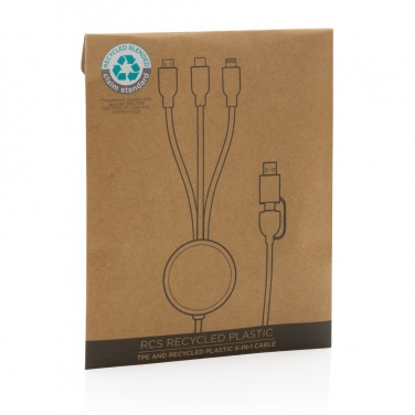 Logotrade promotional gift picture of: RCS recycled TPE and recycled plastic 6-in-1 cable