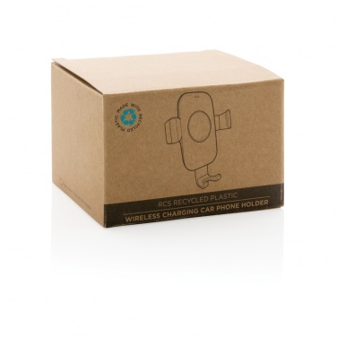 Logotrade promotional gift picture of: RCS recycled plastic 10W wireless charging car holder