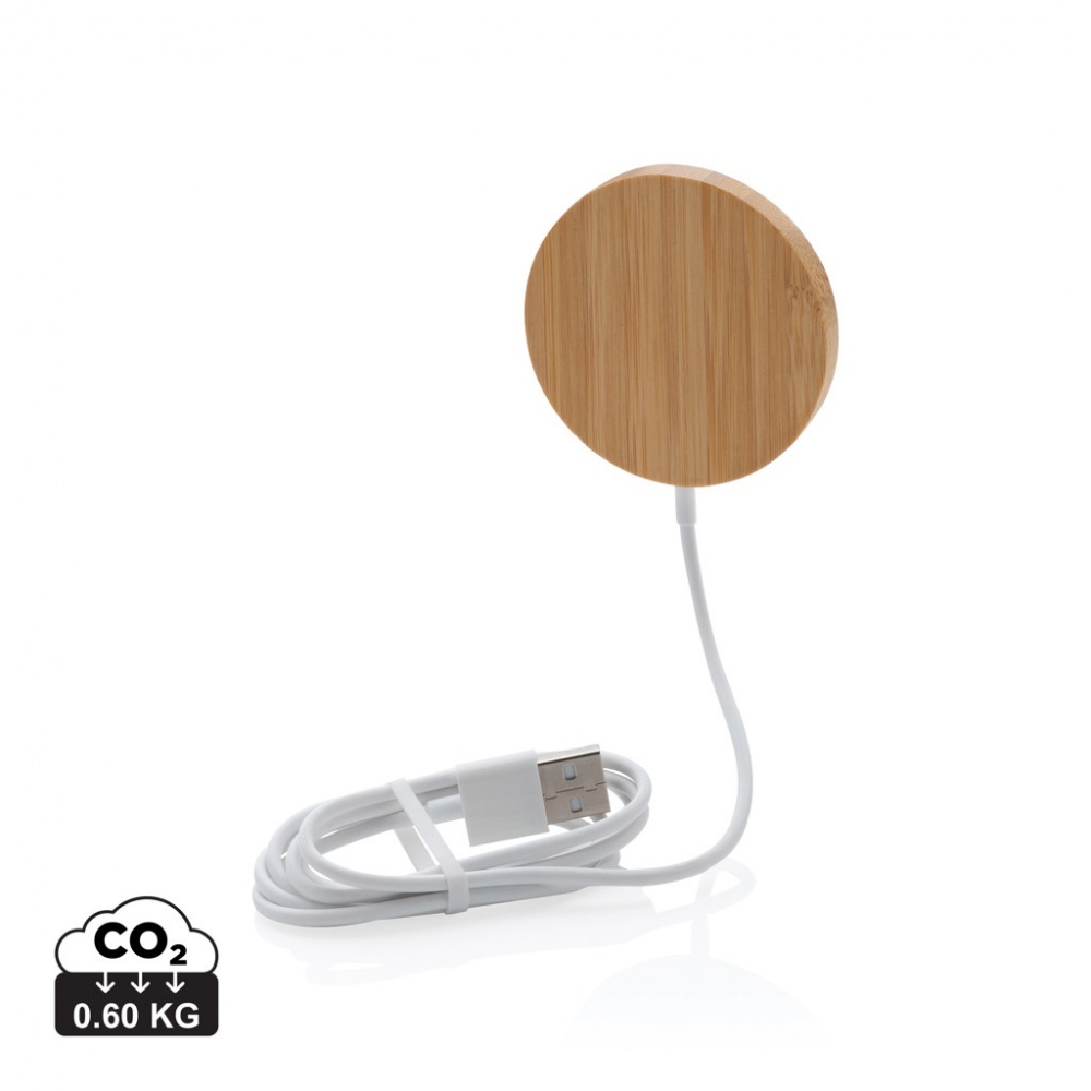 Logotrade promotional gift picture of: 10W bamboo magnetic wireless charger