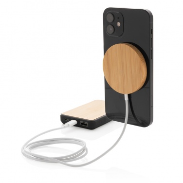 Logo trade promotional merchandise photo of: 10W bamboo magnetic wireless charger