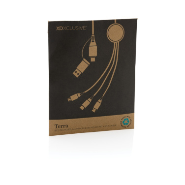 Logo trade promotional merchandise photo of: Terra RCS recycled aluminium 120cm 6-in-1 cable