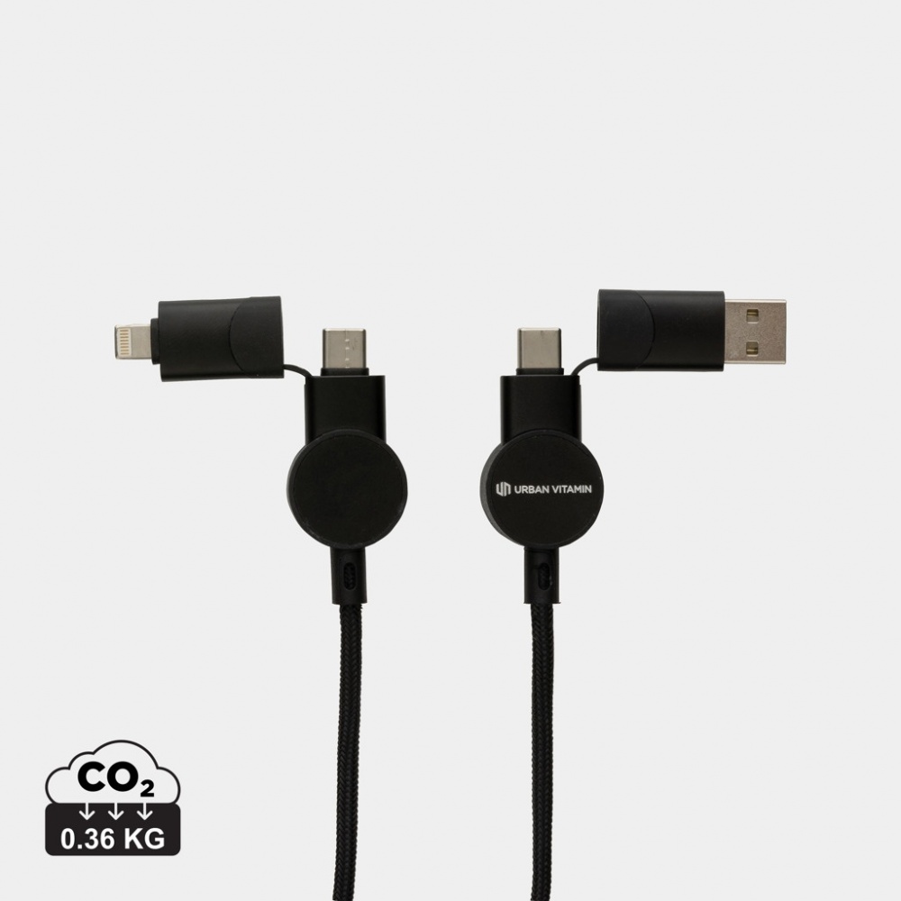 Logotrade promotional product picture of: Oakland RCS recycled plastic 6-in-1 fast charging 45W cable