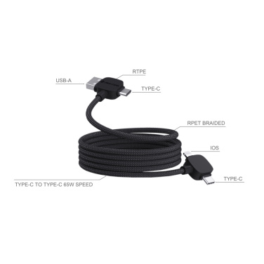 Logotrade corporate gift picture of: Urban Vitamin Stockton 65W RCS RTPE/RPET magnetic cable
