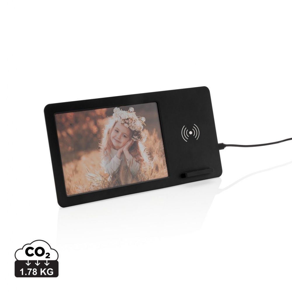 Logo trade corporate gifts image of: 5W Wireless charger and photo frame