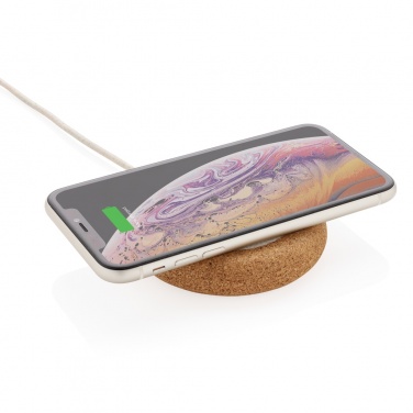 Logo trade promotional gift photo of: Cork and Wheat 5W wireless charger