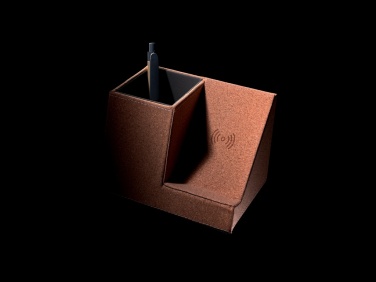 Logotrade advertising product picture of: Cork pen holder and 5W wireless charger