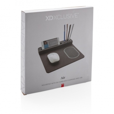Logo trade business gift photo of: Air mousepad with 5W wireless charging and USB