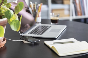 Logo trade advertising product photo of: Wheat Straw 5W round wireless charging pad