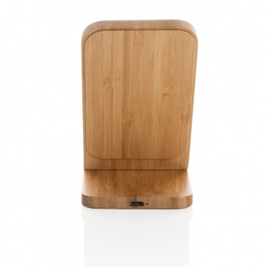 Logotrade corporate gift picture of: Bamboo 5W wireless charging stand