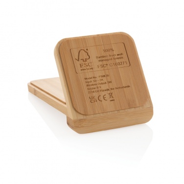 Logotrade promotional product picture of: Bamboo 5W wireless charging stand