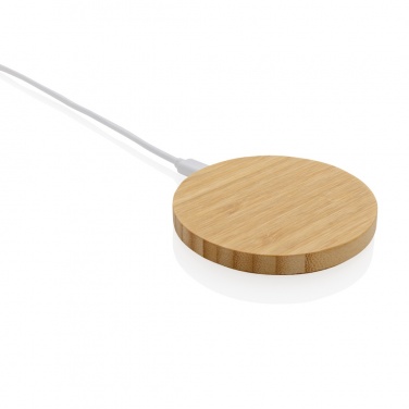 Logo trade promotional giveaway photo of: Bamboo 15W wireless charger