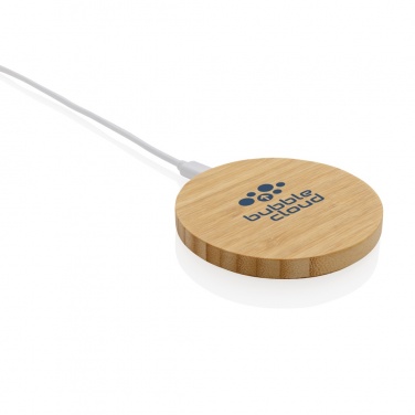 Logotrade promotional items photo of: Bamboo 15W wireless charger
